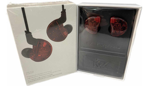 Fone De Ouvido In-ear Kz Zsn Vinho Transparente Novo