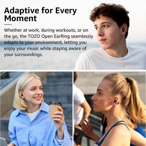 Auriculares Open Ear Tozo Openearring Bluetooth 5.4 Negros