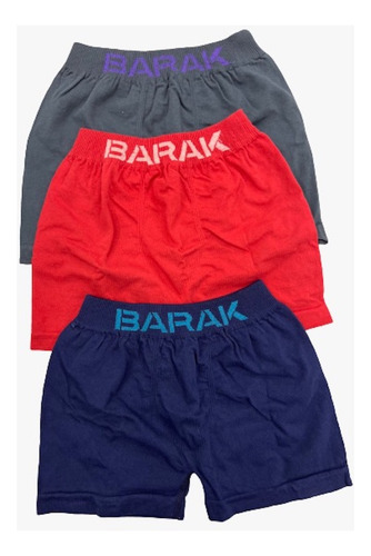 Pack Por Mayor 6 Boxer Barak Algodon Lycra Liso Niños T4-10