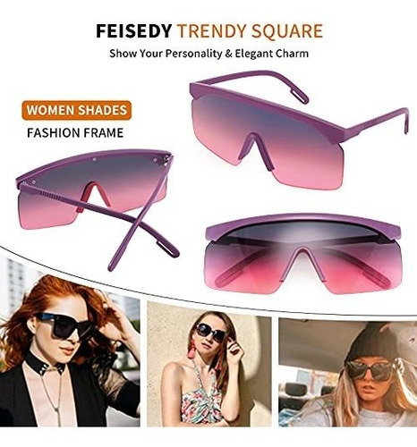 Lentes De Sol Feisedy Oversize One-piece Sunglasses Colour 