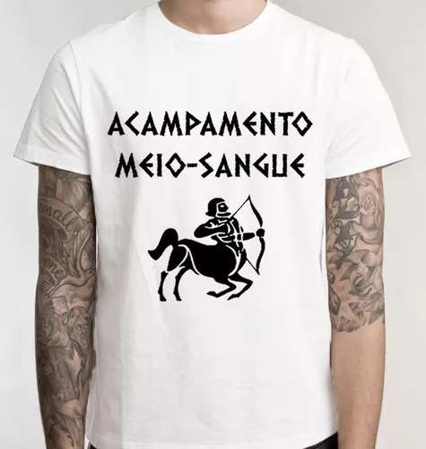 Camiseta Masculina Acampamento Meio Sangue www.elo7.com.br/dixiearte