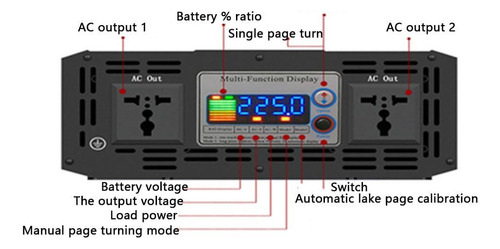 Inversor 6000w Onda Pura 60v/72v 220v 2 Tomadas Display