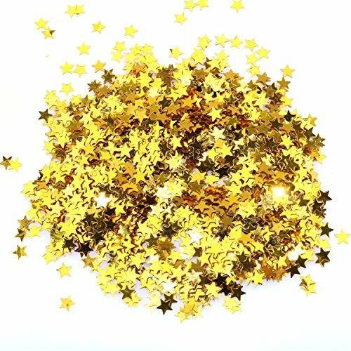 Tegg Star Confetti, 30 Gramos, 6 Mm, Estrellas Doradas Y Pla