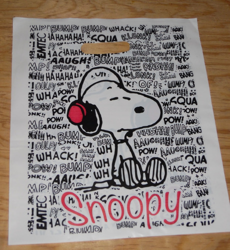 Bolsa Para Regalo Snoopy De Plástico Grande 10 Piezas