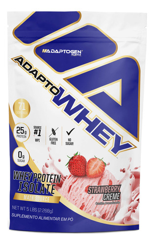 Suplemento em pó Adapto Whey Whey Protein Adaptowhey Sache 2,2 Kg Adaptogen Sabor Morango