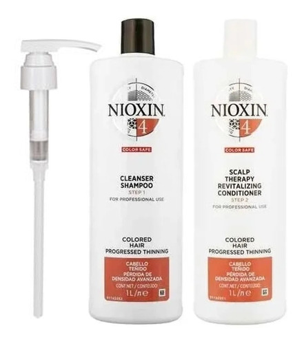 Nioxin Sistema 4 Duo Shampoo 1l Y Acond 1l Cabello Teñido