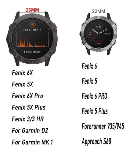 Banda De Reloj De 20 Mm De Ajuste Rápido Para Garmin Fenix
