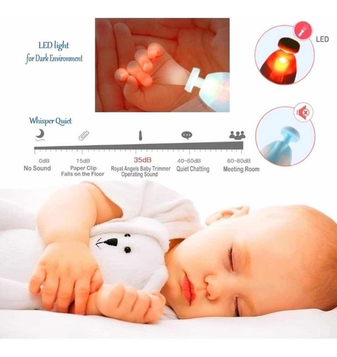 Kit De Lima De Uñas Para Bebes Royal Angels Con Luz