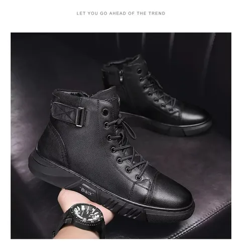U 2023 Botas De Cuero Versátiles Negras Clásicas