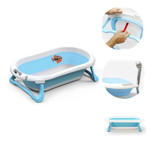 Imagen 1 de 10 de Bañera Para Bebe Plegable Mega Baby Creciendo Importador