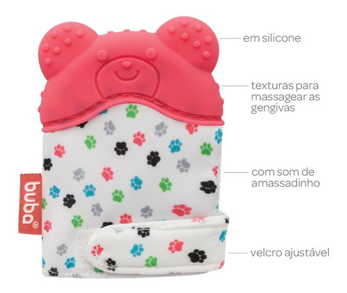 Imagem 5 de 6 de Mãozinha Mordedor Bebê Gelado + Luvinha Urso Massageador