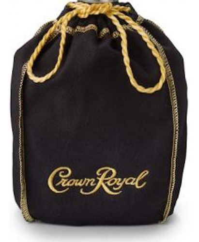 Crown Royal Bolsa Negra Con Cordón Dorado Bolsa De Regalo .