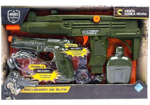 Set De Armas Militar C/ Sonido Pistola Mecanico 6476 Bigshop