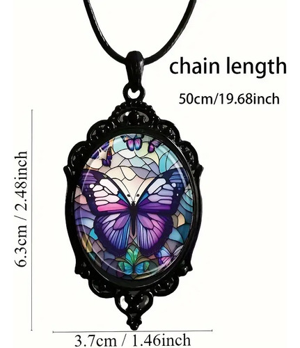 Collar Colgante Con Patrón De Mariposa Violeta Caliente,