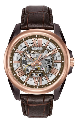 Relógio Bulova Masculino Automático Wb31998m 98a165 Couro