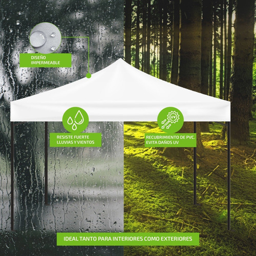 Imagen 3 de 10 de Toldo Carpa Plegable Reforzado 3x3 Impermeable Eventos