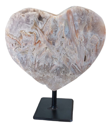 Pedra Em Formato Coração De Quartzo Cristalizado 