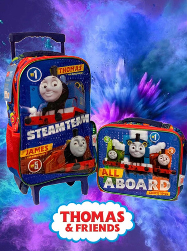 Imagen 1 de 4 de Set Escolar De Maleta Y Lonchera Thomas