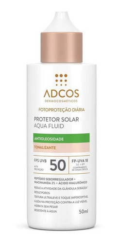 Adcos Protetor Solar Aqua Fluid Fps 50 Tonalizante 50ml