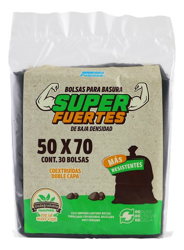 Polpusa Bolsa Basura Negra 50x70 Cal 175(caja C/360 Bolsas) Color Negro