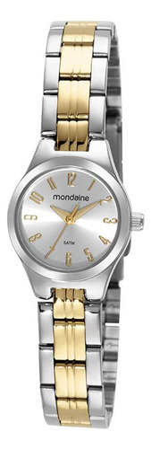 Relógio Mondaine Feminino Dourado Prata Pequeno Mini Numeros