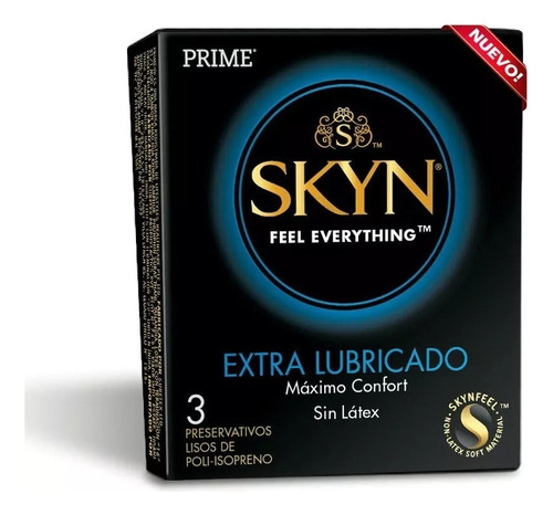 Preservativo Liso Prime Skyn X3u. Sin Latex  Extra Lubricado