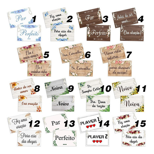 Kit Casamento 1 Placa Recepção 2 Cortejo 2 Cadeira De Noivos