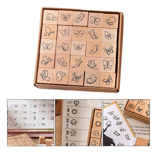 25 Piezas Mini Sellos Juego De Sellos Para Diario