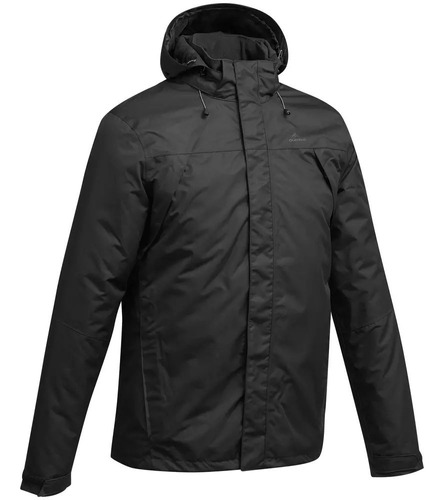 Chaqueta Impermeable De Montaña Mh 100 Hombre Negro