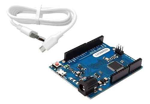 Placa Leonardo R3 Rev3 Atmega32u4 Com Cabo Usb Para Arduino
