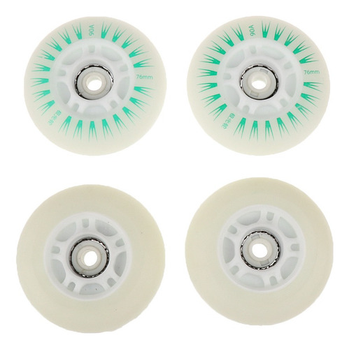 4 Unidades Ruedas De Patinaje Con Núcleo 76mm Verde