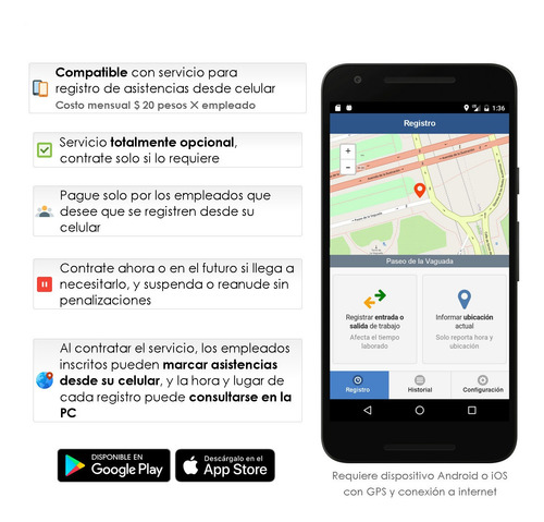 Imagen 5 de 10 de Reloj Checador Huella Compatible Con App Celular Opcional