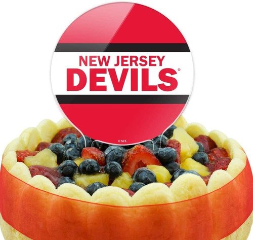 Grafiks  More Acrílico Nhl New Jersey Devils Logo Cake Toppe