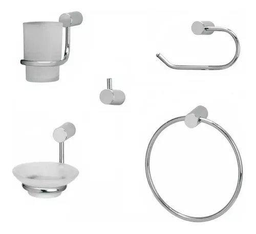 KIT ACCESORIOS P/ BAÑO INOX 5 PIEZAS (SW) - Sansei