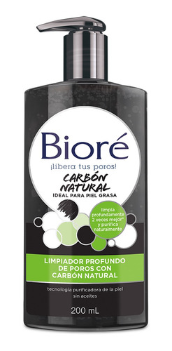 Limpiador Profundo De Poros Biore Con Carbon Natural 200ml