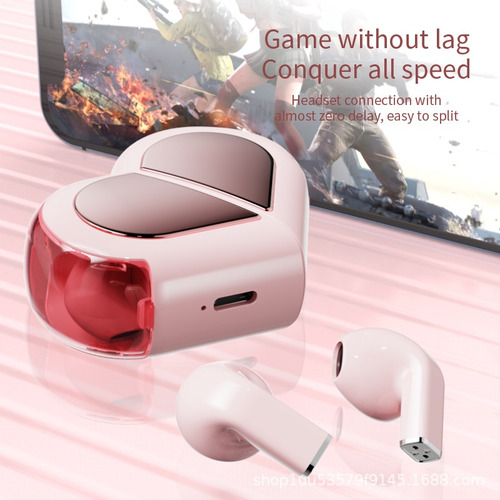 Wireless Earphone, Touchscreen Heart Shaped Ear Buds Y