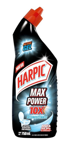  Limpiador Para Inodoros Harpic Max Power 10x 750 Ml