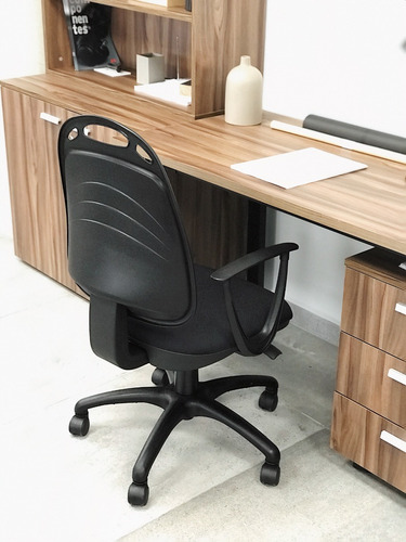 Silla de escritorio de Outlet Diva ergonómica negra con tapizado de marathon
