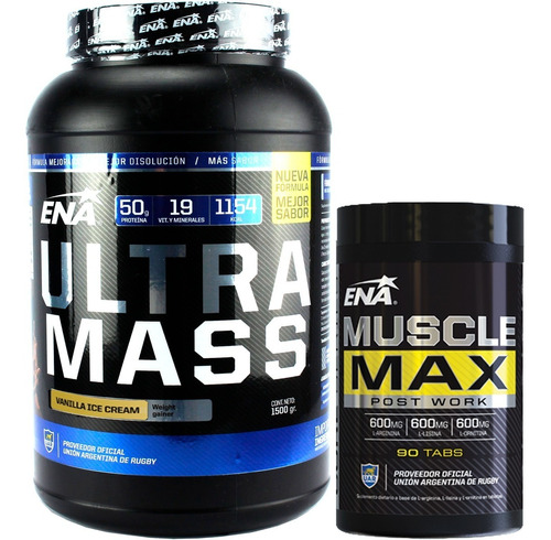 Crecimiento Masa Muscular Ultra Mass 1,5 K Muscle Max 90 Ena