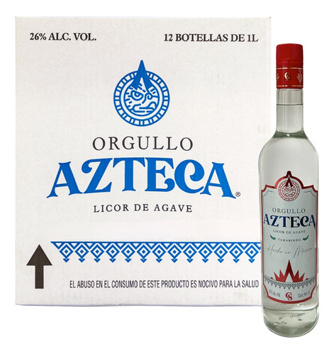Caja Licor De Agave Orgullo Azteca Tamarindo 1000 Ml