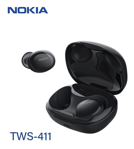 Fones de ouvido de carregamento rápido Nokia Bluetooth 5.1 TWS-411w cor preta cor da luz preto