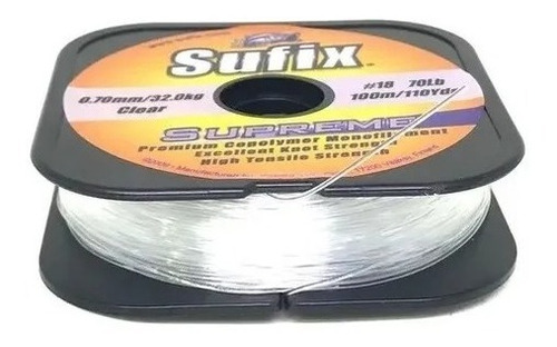 Nylon Sufix Supreme 0,70mm X 100 M Transparente Baja Memoria