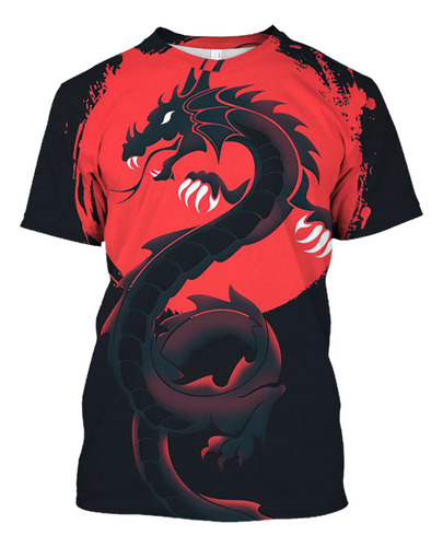 Axl Camiseta De Moda Con Estampado De Dragón Y Tigre En 3d