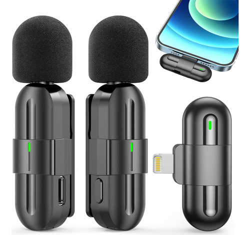 Micrófono Inalámbrico Lavalier Para iPhone iPad, Plug Play,