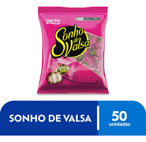 Bombom Cremoso Sonho De Valsa Pacote 1kg 50 Unidades Lacta