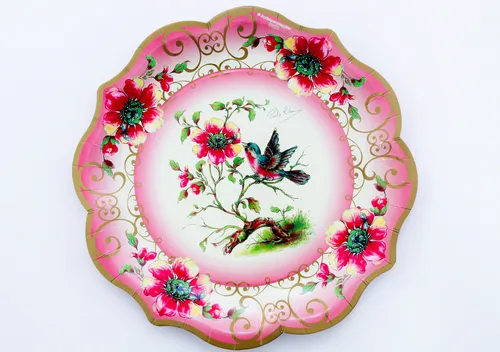 Platos Desechables Florales