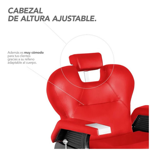 Imagen 2 de 7 de Silla Sillon De Barberia Barbero Estetica Uso Rudo Reclinabl