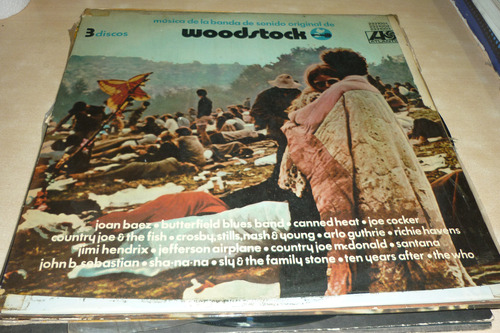 Woodstock Hendrix Santana Vinilo Triple Vg+ Mono