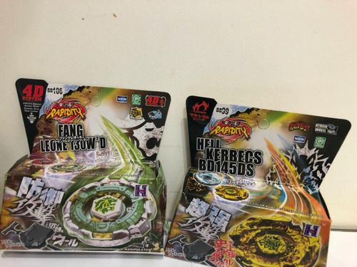 Kit Beyblades Ferro Fang Leone + Hell Kerbecs + Lancadores