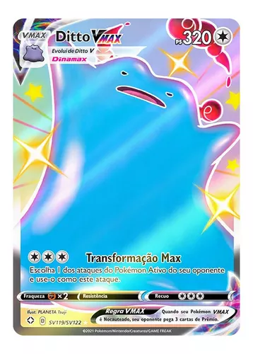 Carta Pokémon Ditto Vmax Shiny Destinos Brilhantes